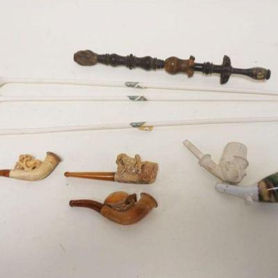 1269	2 ANTIQUE WOOD & CELLULOID FANS, LARGEST APPROXIMATELY 10 IN
