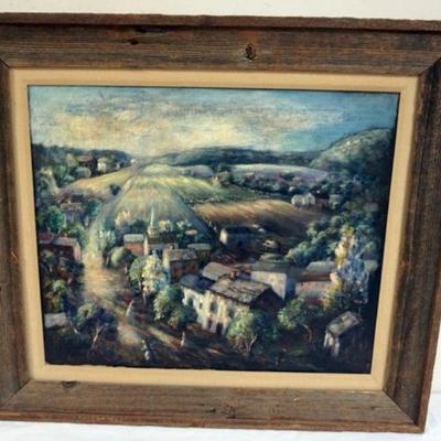 1109	WILLIAM STODDARD LOUGHRAN BUCKS COUNTY PA. ARTIST, 1901-1969, OIL PAINTING ON CANVAS, 1937 PASTORIAL HARMONY , APPROXIMATELY 31 IN X...