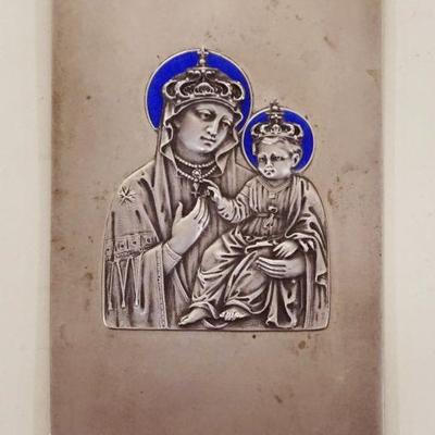 1286	SILVER ICON BOOK COVER, APPROXIMATELY 2 3/4 IN X 5 1/4 IN, MARKED 800
