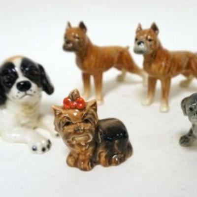 1142	GOEBEL DOG FIGURINES, LOT OF 6, LARGEST APPROXIMATELY 4 IN H
