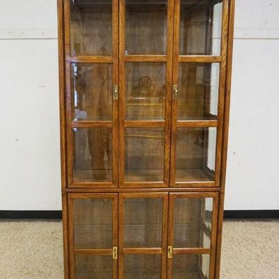 1169	DREXEL ACCOLADE INTERIOR LIT CURIO CABINET WITH INDIVIDUAL GLASS PANES AND WALNUT FINISH, APPROXIMATELY 36 IN X 15 IN X 78 IN H
