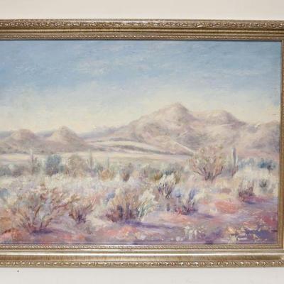 1295	WILLIAM STODDARD LOUGHRAN OIL ON BOARD *ARIZONIA VASTNESS* 1957, APPROXIMATELY 23 IN X 27 IN OVERALL
