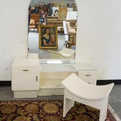 1219	ART DECO VANITY, APPROXIMATELY 50 IN X 15 IN X 64 IN

