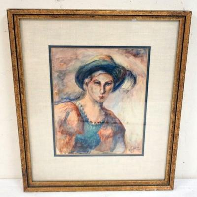 1120	WILLIAM STODDARD LOUGHRAN BUCKS COUNTY PA. ARTIST, 1901-1969, WATERCOLOR, 1932 *CAVALIER*  , APPROXIMATELY 16 IN X 19 IN OVERALL
