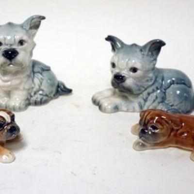 1141	GOEBEL DOG FIGURINES, LOT OF 6, LARGEST APPROXIMATELY 3 1/2 IN H
