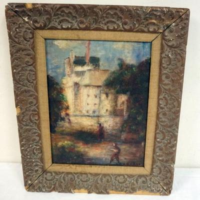 1108	WILLIAM STODDARD LOUGHRAN BUCKS COUNTY PA. ARTIST, 1901-1969, OIL ON BOARD, 1930 FREMCH CHATEAU, APPROXIMATELY 16 IN X 19 IN
