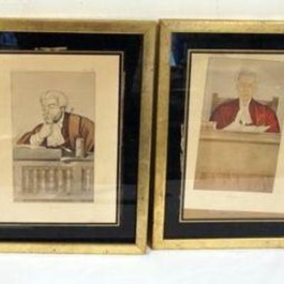 1104	LOT OF 4, 1873 VANITY FAIR JUDGE ILLUSTRATIONS, APPROXIMATELY 13 IN X 16 IN
