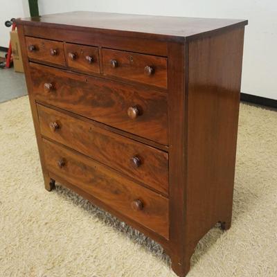 1214	EMPIRE MAHOGANY 6 DRAWER CHEST, SOME VENEER LOSS, APPROXIMATELY 45 IN X 19 IN X 44 IN H
