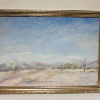 1293	WILLIAM STODDARD LOUGHRAN OIL ON BOARD *DESERT OUTSIDE PHOENIX* 1957, APPROXIMATELY 23 IN X 27 IN OVERALL

