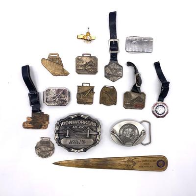 Vtg. Union fobs and buckles