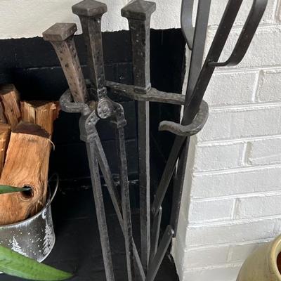 Wr. Iron fireplace tools