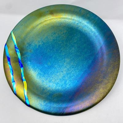 Fused Abstract Square and Round Decorative Art Glass Platters