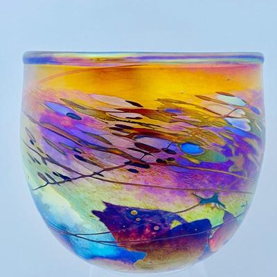  Hand Blown Iridescent Art Glass Vessels by Jon Bush Studio Glass