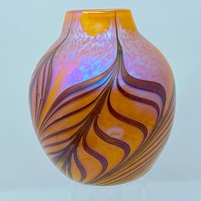  Hand Blown Iridescent Art Glass Vessels by Jon Bush Studio Glass