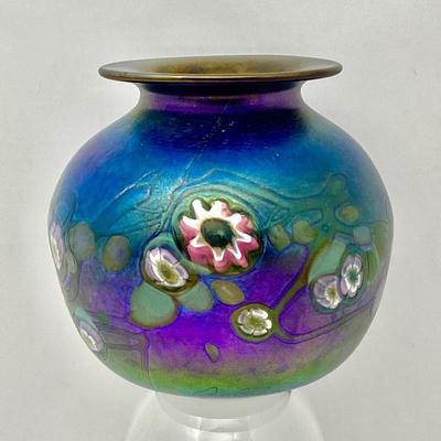  Hand Blown Iridescent Art Glass Vessels by Jon Bush Studio Glass