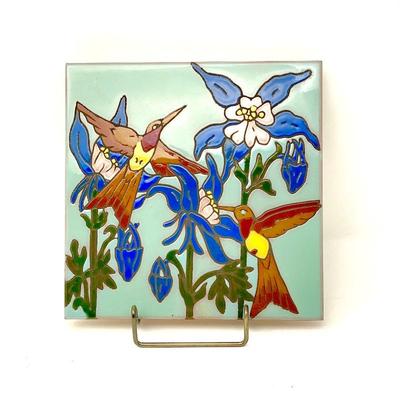 Mag Mor Humming Bird Art Tile Trivet by Christine Fitzgerald