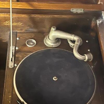 Phonograph in chest with records too. 