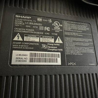 Sharp 80" ï»¿Class Aquos HD Series LEDï»¿ Flat Screen Smart TV Model LC-80LE642U ï»¿w/ wall bracket & remote, no tv legs ($775)