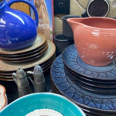 Fiestaware and Laurie Gates pottery