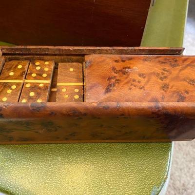 Burl wood Domino set