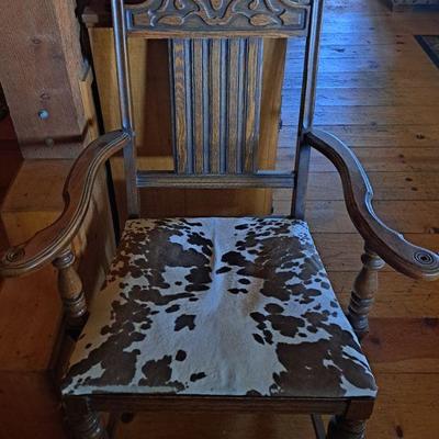 Cowhide antique chair