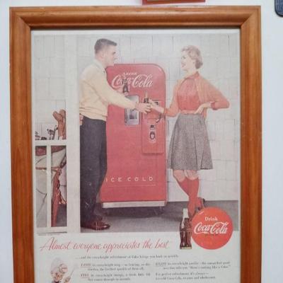 Coca-Cola Framed Advertising