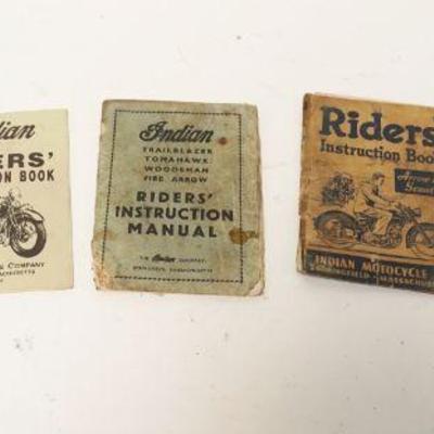 1153	4 INDIAN MOTORCYCLE INSTRUCTION BOOKS & DEALERS CATALOGS, SOME W/DAMAGE

