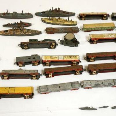 1147	LOT OF ASSORTED DIE CAST TOOTLIE TOYS INCLUDING TRAINS, SHIPS
