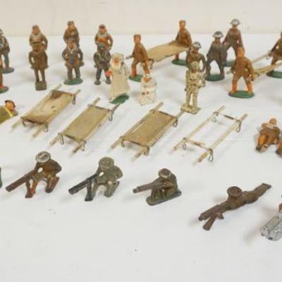 1164	LOT OF 41 MISC ANTIQUE CAST METAL WWI SOLDIERS, APPROXIMATELY 3 1/4 IN HIGH
