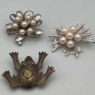 WHT104-3 Fine Sterling Silver Brooches