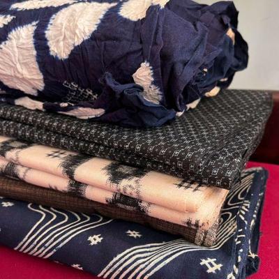WHT003- Vintage Tie Dyed Shibori Fabric & Japanese Obi Fabric