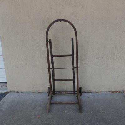 Antique Hand Truck with Iron Wheels