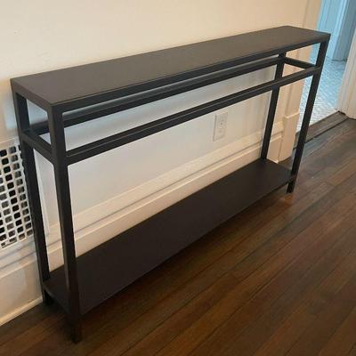 Narrow Black Metal Two-Tier Console Table