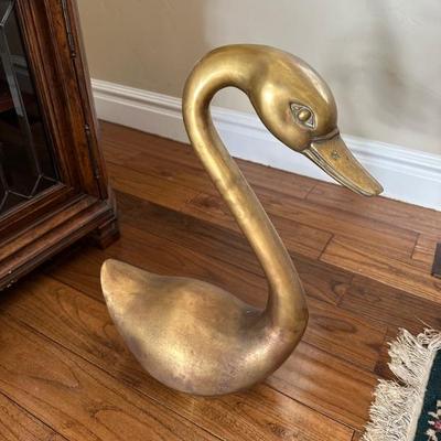 Large brass swan. Set of 2 