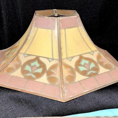 Copper and metal mesh arts and crafts lampshade

