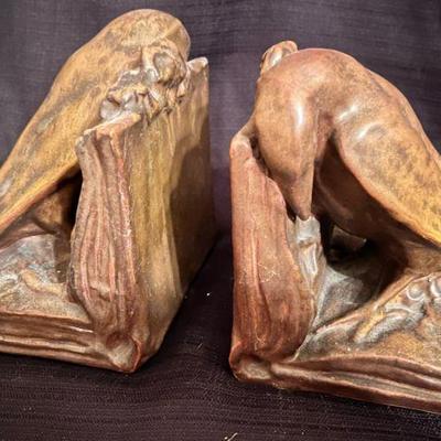 Rookwood signed bookends

