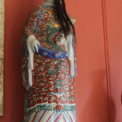 c. 1920 painted and glazed Chinese figure - approx. 19