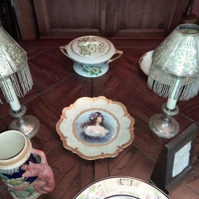 Sterling silver candle holders and shades