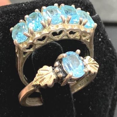 Blue Topaz Sterling Rings