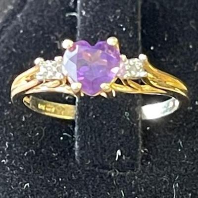 10K Gold Purple Spinnel Ring