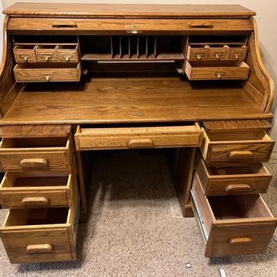 This item is available for PRESALE.  Please text photo to 760-668-0554 to purchase.  We accept Zelle ONLY.  ROLL TOP DESK WITH LOCK AND...