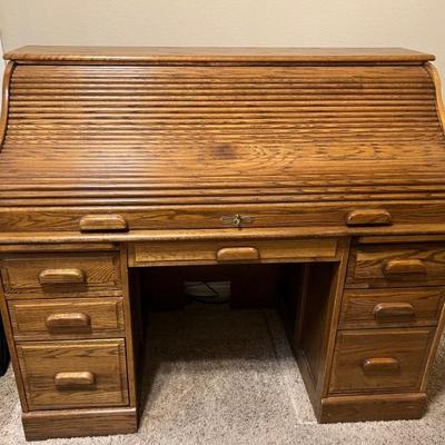 This item is available for PRESALE.  Please text photo to 760-668-0554 to purchase.  We accept Zelle ONLY.  ROLL TOP DESK WITH LOCK AND...