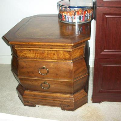 Wood 2 Drawer End Table
