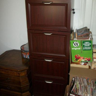 Wood 4 Drawer File Cabinet with Keys