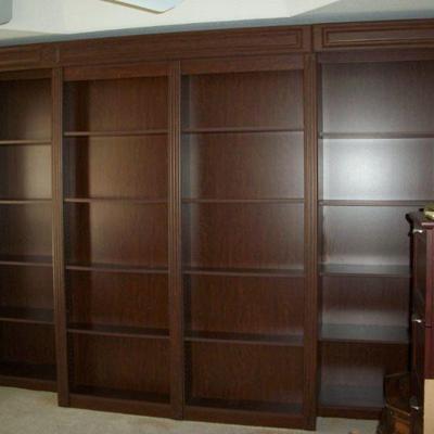 ***BIN*** Murphy Bed 4 Bookcase Wall Unit with Queen Bed, Measurements: 92.5' Tall x 131" Wide x 25" Deep; Price: $2,000.00