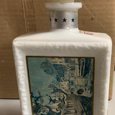 Vintage Jew Dant 1969 Milk Glass Boston Tea Party Decanter