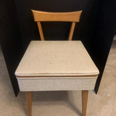Vintage Mid Century Sewing Chair with torage