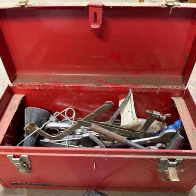 Red Toolbox With Assorted Tools 