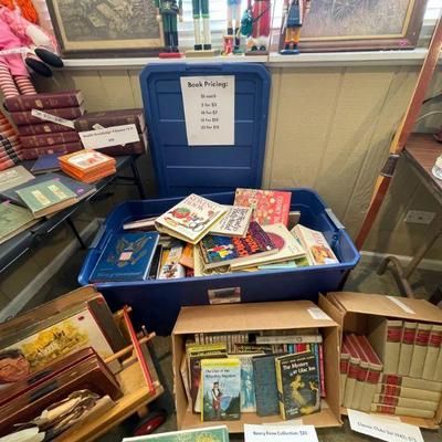 Antique Dean Martin record collection, various Columbia Records record albums, Nancy Drew book collection is $25 for entire box, $75 for...