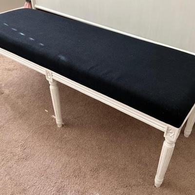 White Painted Wood Bed Bench - 47
